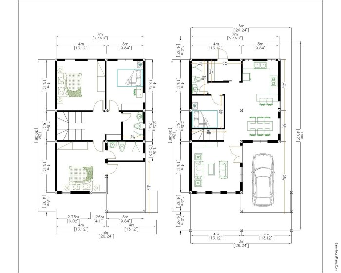 Desain Rumah Ukuran 7×12 4 Kamar