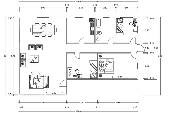 Desain rumah ukuran 15x10