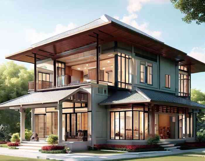 Desain rumah type 45 2 lantai