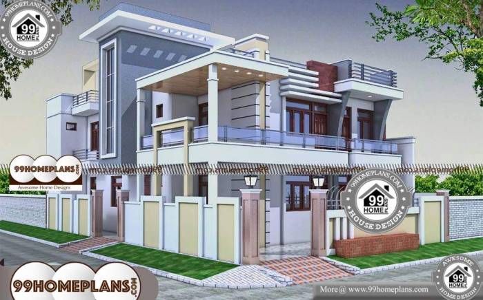 Desain rumah pojok 2 lantai