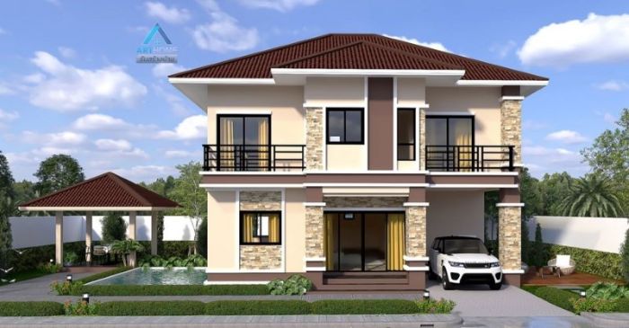 Desain rumah type 45 2 lantai