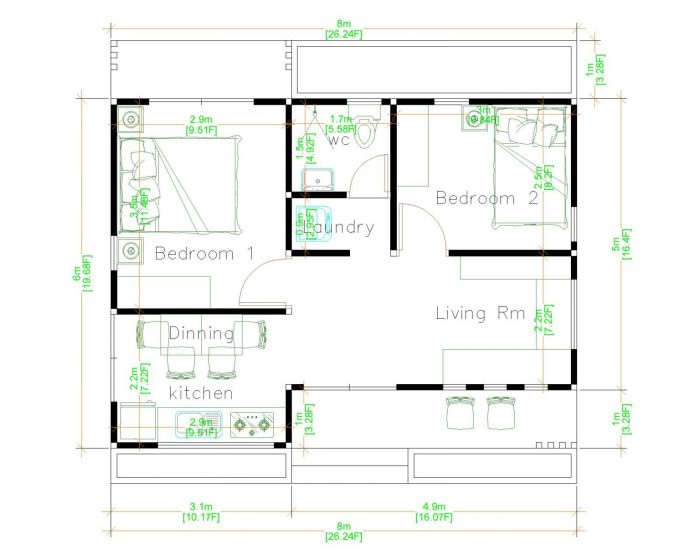 Desain rumah minimalis ukuran 8x6