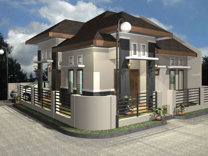 Desain rumah pojok 2 lantai