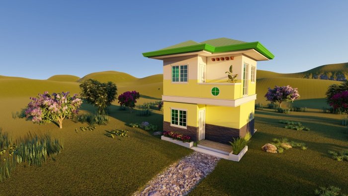 Desain rumah ukuran 5x5 2 lantai