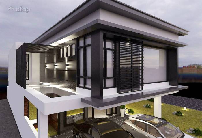 Desain Rumah Semi Tingkat Minimalis Modern